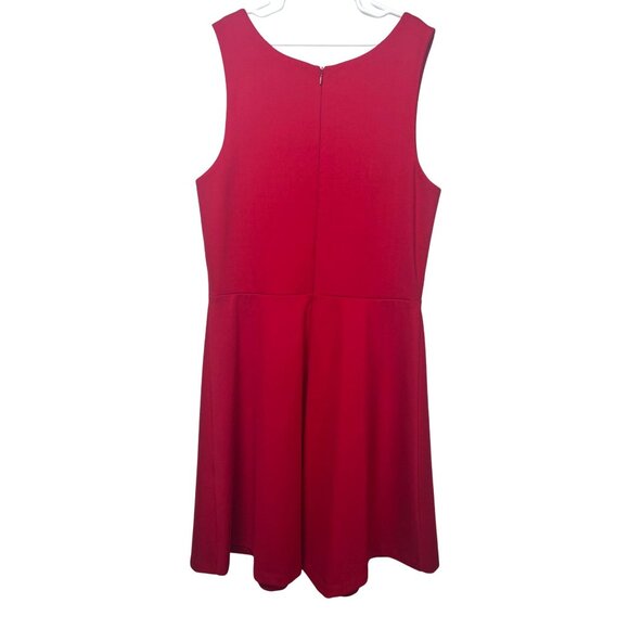 Amanda Uprichard Red Shosha Split Neck Ponte Mini Dress Back Zip Closure Medium - Picture 3 of 16